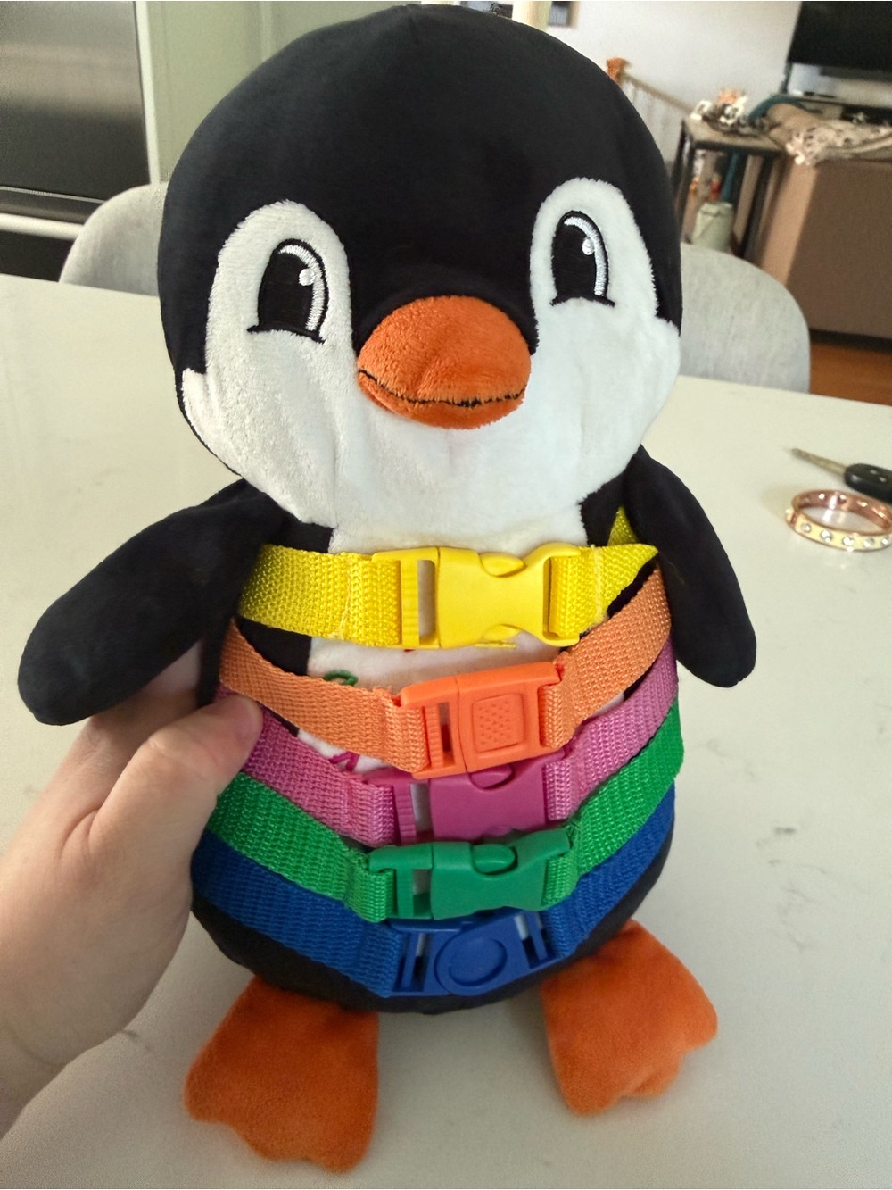 Plush Penguin Stacking Buckles Toy